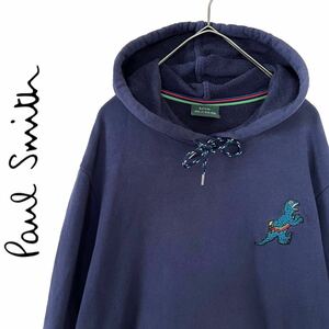 [ free shipping ]Paul Smith Paul Smith DINO dinosaur tilanosaurus Parker pull over men's Mtino hood navy navy blue color 