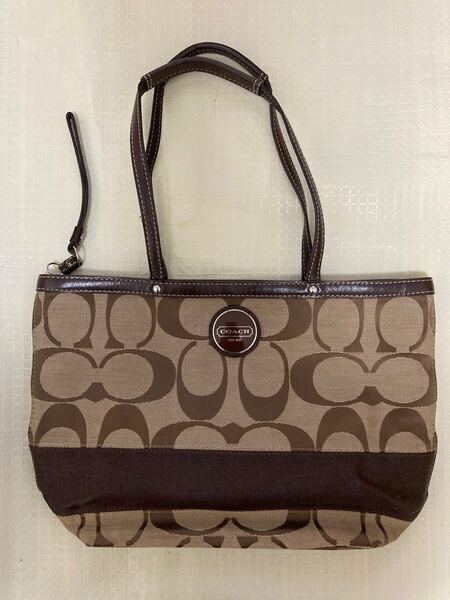 コーチCOACH シグネチャーショルダーバッグ ブラウン系