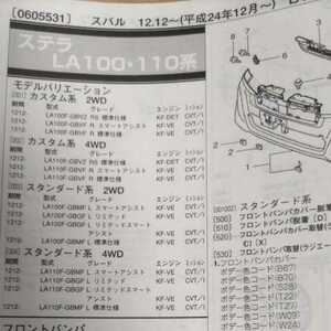 *[ parts guide ] Subaru Stella (L100*110 series ) H24.12~ 2013 year version [ out of print * rare ]