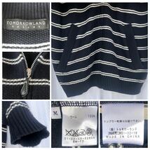 美品★TOMORROWLAND tricot / ジップアップ ウール ジャケット M 紺×白ボーダー★カーディガン トゥモローランド/NAVY WHITE ネイビー_画像10