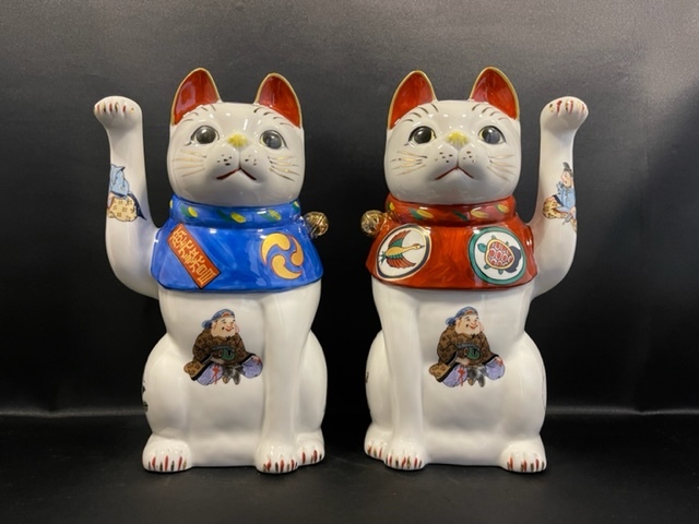 人気商品 アンティーク 古美術 茶道具 招き猫』陶器 /骨董品 546