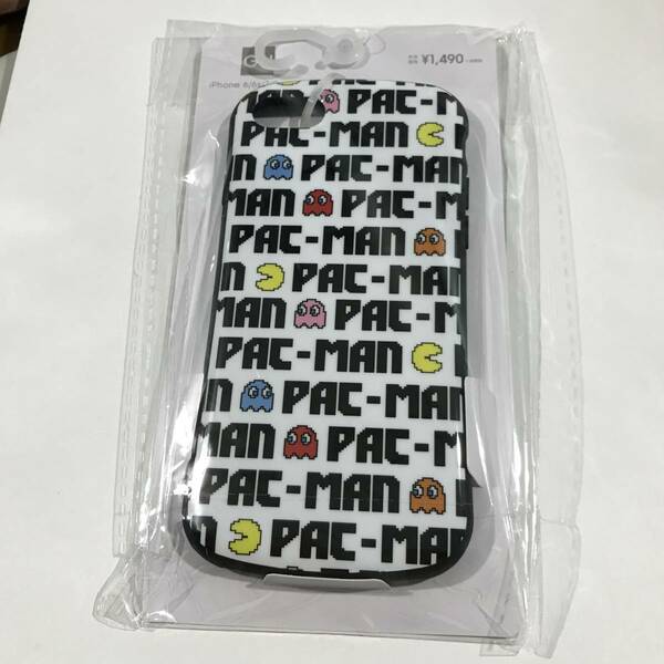 送料無料 新品 パックマン iPhoneスマホケース iPhone6/6s/7/8対応 モバイルケース GU バンダイナムコ スマホカバー PAC-MAN 白