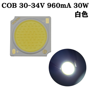 COB LED チップオンボード 面発光 広範囲照射 30-34V 960mA 30W 6000-6500K 110-120lm 80Ra 1919 白色