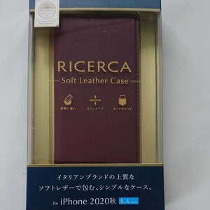 iPhone12 mini ソフトレザーケース イタリアンブランド フラップ マッローネ 2020 iPhone 5.4インチ