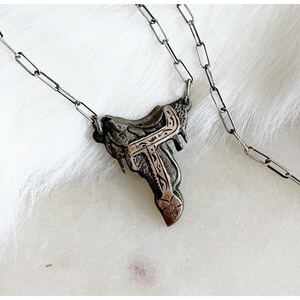 超希少!Vintage Navajo 1940’s Gold Fill Silver Saddle Necklace USA MADE ZUNIナバホビンテージゴールドフィルシルバーサドルネックレス