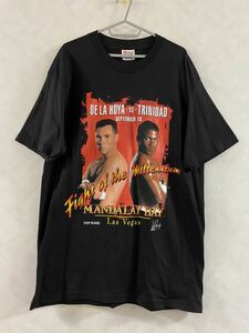  beautiful goods DE LA HOYA vs TRINIDAD T-shirt size L WBC / IBF unity world well ta- class title Match tela horn ya ferric s*tolinida-do90s