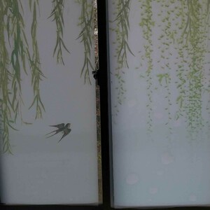 燕と柳　窓目隠しシート　35cm×100cm