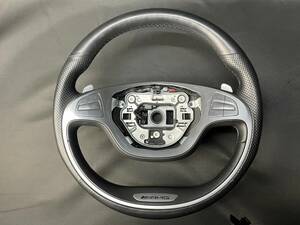 B49 used Mercedes Benz S Class W222 original S63 previous term AMG steering gear steering wheel paddle A222 460 24 03 black 