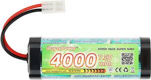 7.2v ニッケル水素バッテリー 超大真の容量4000mAh ラジコン バッテリー 多種類のRCカー用 タミヤコネクター付き