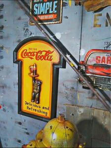アメリカン ダイナー Style/ヴィンテージ サインボード/①Coca-Cola（コカ・コーラ）#店舗什器#アンティーク#ウォールデコ#壁掛け看板