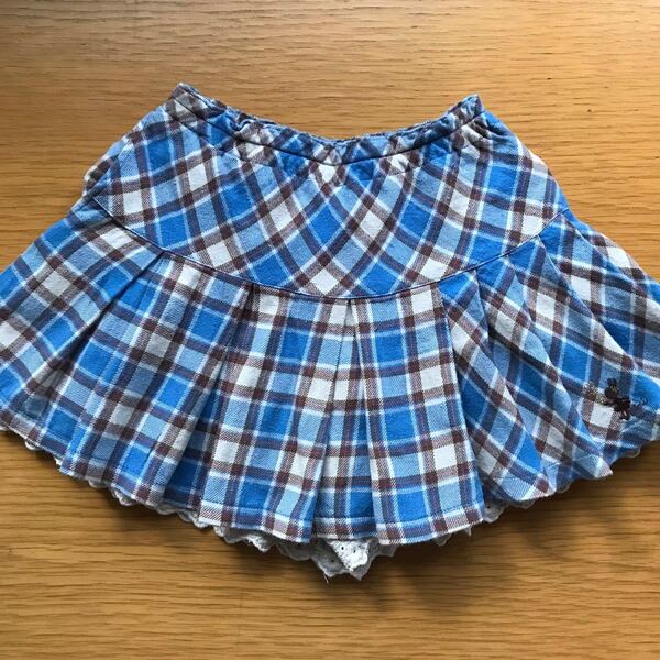 KP 110 チェックスカートパンツ(ブルー)