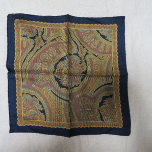 ◆即決送料込み!新品定価¥6,050 ISETAN MEN'S購入 FAIRFAX フェアファクス DAVID EVANS英国製ハンドプリント シルク100%ポケットチーフ