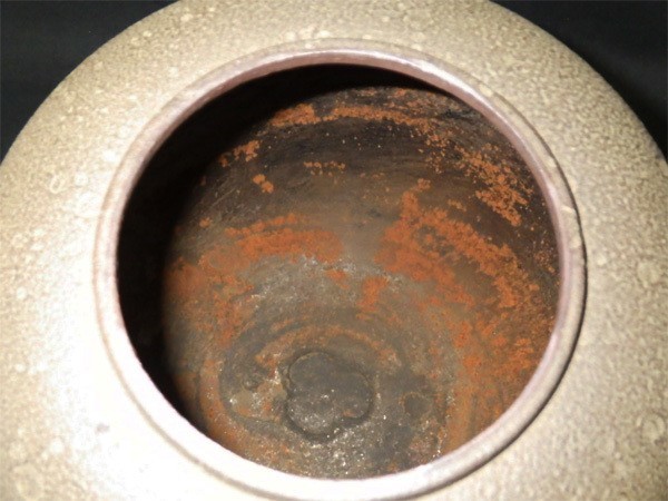 金森紹栄造 弾肌棗釜 共箱付 茶器 煎茶道具 筒形 刻印 蓋付 金森紹栄造 弾肌棗釜 共箱付 茶器 煎茶道具 筒形 刻印 蓋付