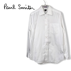 ★ポールスミス Paul Smith LONDON★メンズ レギュラーカラー 長袖 シャツ ワイシャツ 白 ホワイト size M 管:C:02