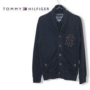 ★ TOMMY HILFIGER トミーヒルフィガー★メンズ ショールカラー コットン ニット カーディガン セーター ネイビー size M 管:C:02