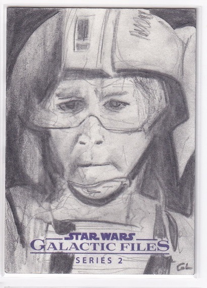 [1 von 1 Skizzenkarte] Topps Sketch Star Wars handgeschriebenes Illustrationsschild STAR WARS GALACTIC FILES SERIES2, Antiquität, Sammlung, Sammelkarten, Andere