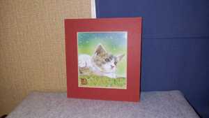  Sasaki . two Japanese picture square fancy cardboard size pine ... seal Mini square fancy cardboard frame cat secondhand goods art picture stand 