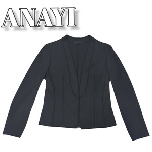【美品】ANAYI アナイ ブラック テーラードジャケット 38