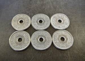 10銭白胴貨 6枚セット 送料無料 （13617）　 古銭 骨董　アンティーク　日本 貨幣 硬貨 近代　菊の紋章 お宝 コイン