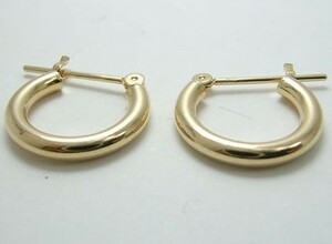  popular [ new goods ]18 gold /k18/ yellow gold / hoop earrings /2mm×13mm