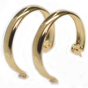 [ new goods ]18 gold /k18/ yellow gold / half pipe / hoop earrings M