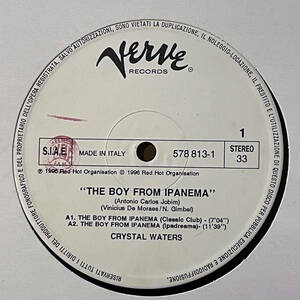 即決 名曲 Crystal Waters / The Boy From Ipanema 12inch イパネマの娘改変ハウスカヴァー Original Version収録, Frankie Knuckles