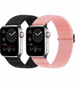 Apple Watch belt Apple watch band 38/40/41mm nylon band elasticity band Apple Watch Series 7/6/5/4/3/2/1/SE correspondence black . pink 