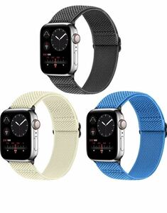 Apple Watch ベルト アップルウォッチバンド 38/40/41mm ナイロンバンド　弾力バンドApple Watch Series 7/6/5/4/3/2/1/SE対応　3本