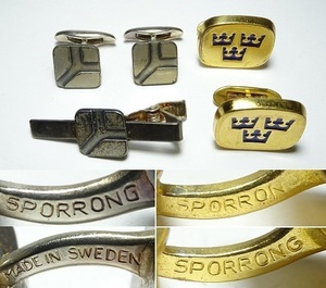 SPORRONG 北欧スウェーデン王室紋章 カフスタイピン レターパックプラス可 0201R6h