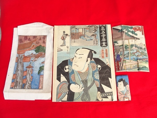 Edo Takanashi Kaiseki, Toyokuni, Alt aussehende Tasche mit Miyajima-Print, Ichikawa, Hundert Ansichten der Hauptstadt, 1110S20G3F, Malerei, Ukiyo-e, Drucke, Andere