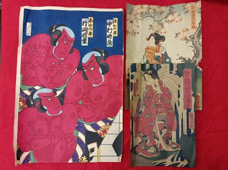 Estampes d'époque : Sumo et belles femmes 1211T2G, Peinture, Ukiyo-e, Impressions, Portrait d'une belle femme