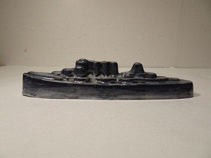 日本海軍 戦艦 レトロ陶器製文鎮 レターパックプラス可 0821S3G