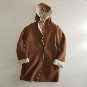 URBAN RESEARCH Urban Research fake suede hood coat polyester 100% Brown lady's coat outer J31