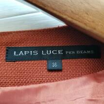 LAPIS LUCE PER BEAMS ラピスルーチェパービームス 朱色 ワンピース 都会派エレガンス ８分袖 春のお出かけ服 可愛い襟元 F96_画像5