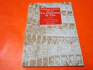 La Clemenza Di Tito Libretto（オペラ　ヴォーカル　イタリア語）モーツァルト　同梱サイズ【６】台詞のみ　譜は無しです。ご注意ください