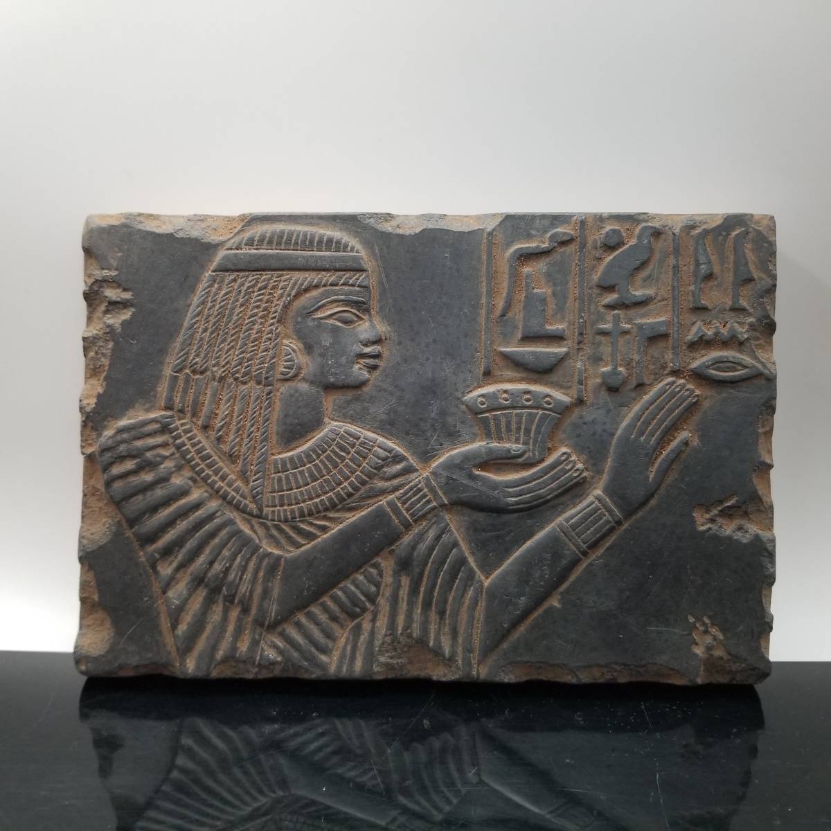 超安い品質 古代エジプト ブラックストーン 石版 オブジェ 断片 装飾 ...