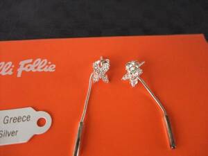  Folli Follie Cross pave silver earrings unused goods 