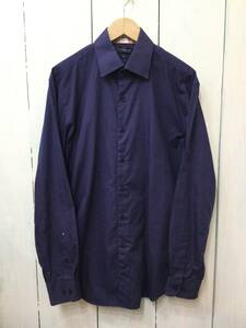 Tommy Hilflger トミーヒルフィガー 美品 長袖シャツ 袖ロゴ スリムフィット ワイシャツ メンズ41 16 L〜 紫系 他 良品綺麗