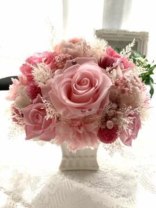  preserved flower arrange pretty pink white group marriage festival new building festival opening festival Respect-for-the-Aged Day Holiday gift birthday present interior .... beautiful 