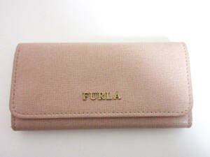  Furla FURLA leather 6 ream key case pink beige yg490