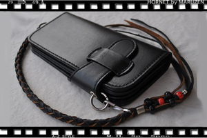  belt lock * long wallet * black book@ cow leather new goods convenience goods 