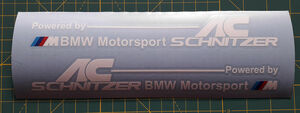 海外　限定品　送料込み BMW AC Schnitzer Decal Sticker ステッカー シール デカール 2枚セット ホワイト 46cm　ステッカー