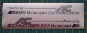 海外　限定品　送料込み BMW AC Schnitzer Decal Sticker ステッカー シール デカール 2枚セット シルバー 20cm　ステッカー