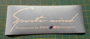 海外　限定品　送料込み BMW Sports Mind M Motorsport sticker decal ステッカー デカール 2枚セット ホワイト 30cm × 11cm　ステッカー