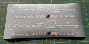 海外　限定品　送料込み BMW Street Racing body side decal sticker ステッカー シール デカール 2枚セット ホワイト 35cm　ステッカー