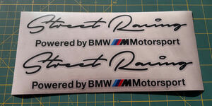 海外　限定品　送料込み BMW Street Racing body side decal sticker ステッカー シール デカール 2枚セット ブラック 35cm　ステッカー