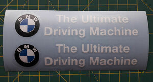 海外　限定品　送料込み BMW Ultimate driving machine car graphic decal Sticker ステッカー デカール2枚セット15cm ホワイト ステッカー