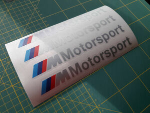 海外　限定品　送料込み BMW M Motorsport body Sticker ステッカー シール デカール セット シルバー 150mm x 17mm　ステッカー