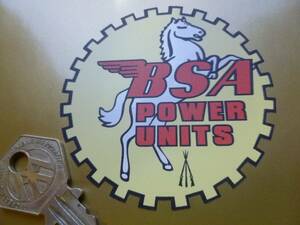 海外　限定品　送料込み 　BSA Power Units Gear Shaped Sticker ステッカー シール デカール 73mm　　　ステッカー