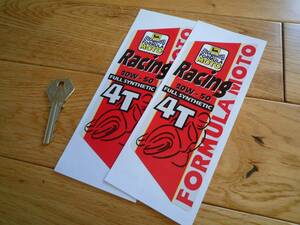 海外　限定品　送料込み Agip Formula Moto 4T Vertical Stickers アジップ ステッカー デカール 2枚セット 60mm x 160mm　ステッカー